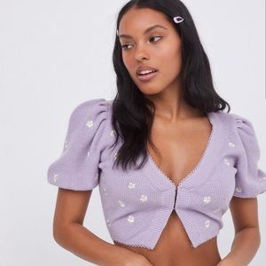 For Love and Lemons Embroidered Buds Cardigan